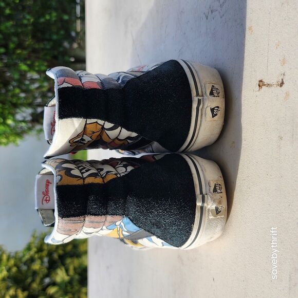 VANS SK8-HI USED‎ SIZE 8 DISNEY MICKEY AND FRIENDS BLACK BEIGE - Picture 7 of 12